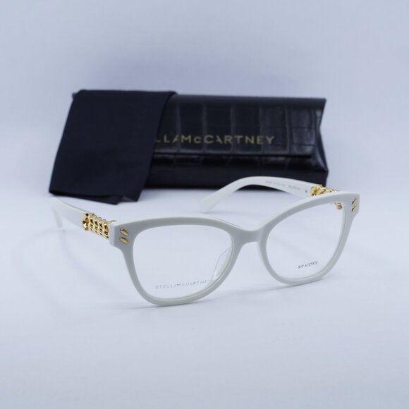 Final Price! Stella McCartney SC50005I 025 White/Gold Eyeglasses 53mm